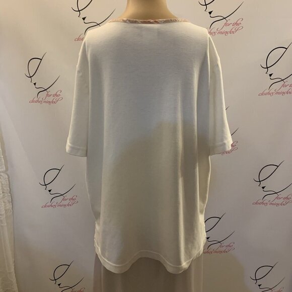 Bon Worth. Size LP. Embroidered Pullover. Short Sleeve. Cotton Blend. B82. - Picture 5 of 6